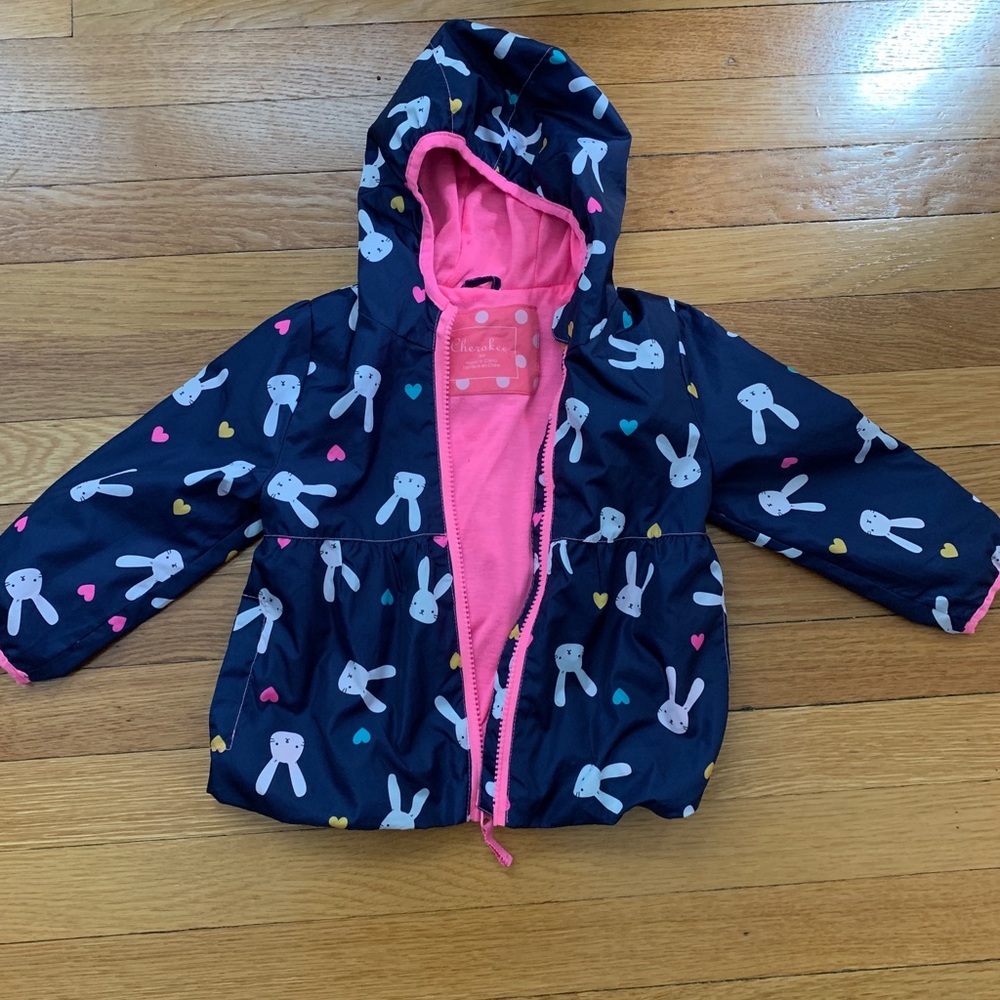 Colorful Bunny & Heart Raincoat